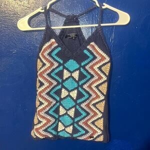 Diamond Print Hanging Neck Sexy Backless Tassel Dress